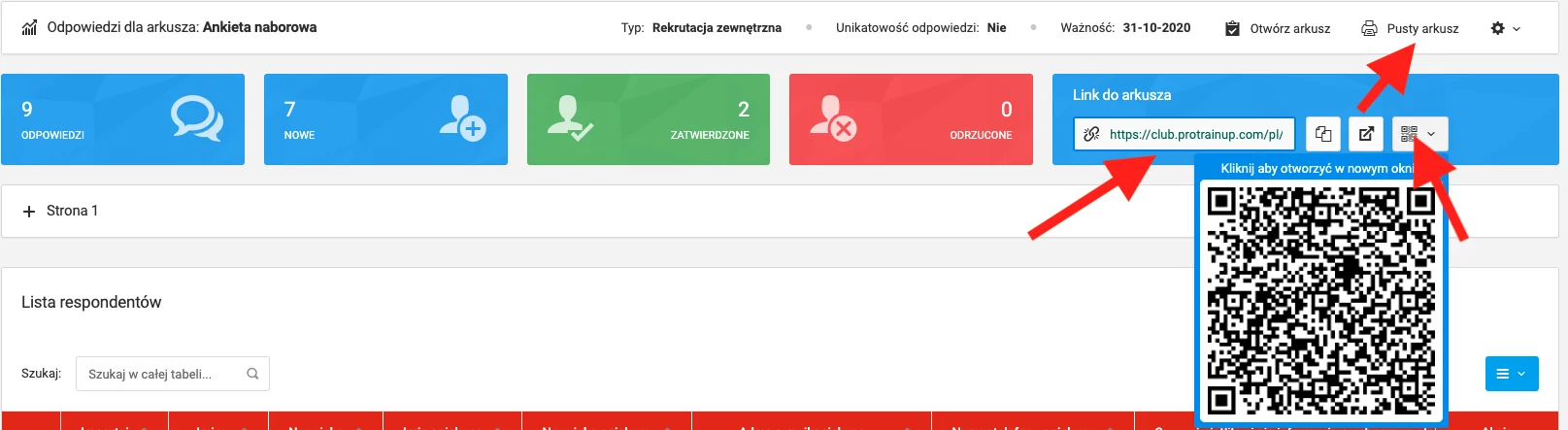 Link do arkusza
